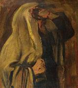 Leopold Kowalsky Jewish man wrapped in a prayer shawl France oil painting artist